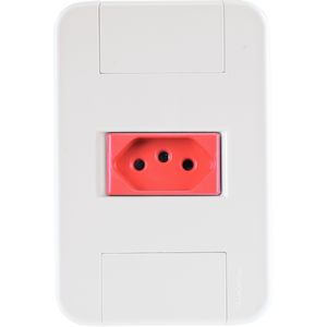 Conjunto Tomada 2 P + T 20 A 250 V Tramontina – Tablet Branco e Vermelho