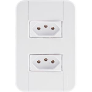 Conjunto com Duas Tomadas 2 P + T 10 A 250 V Tramontina – Tablet Branco