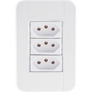 Conjunto com Três Tomadas 2 P + T 10 A 250 V Tramontina – Tablet Branco