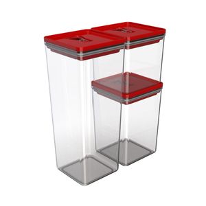 Kit Organizador Hermético Dubai Unitermi de 5 Litros Vermelho