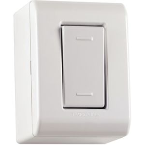 Caixa de Sobrepor Tramontina com 1 Interruptor Paralelo 10 A 250 V – Lizflex Branca