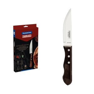 Conjunto de Faca Tramontina Inox Cabo Castanho – 4 Peças