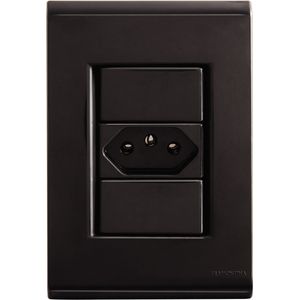 Conjunto Tomada Tramontina  2 P + T 10 A 250 V - Grafite
