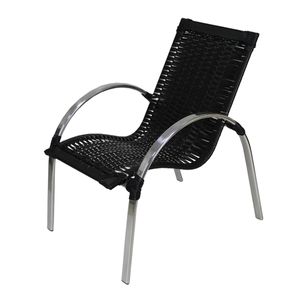 Cadeira Garden Alumínio Polido Artesanal Preta - Famais