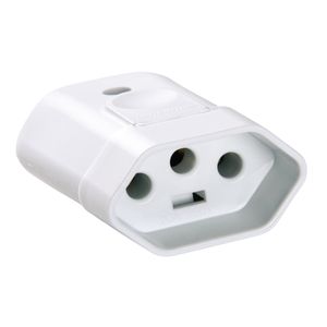 Plugue Tramontina Fêmea 2 P + T 10 A 250 V - Branco