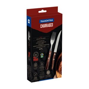 Jogo de Churrasco Tramontina Polywod Castanho – 12 Peças
