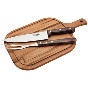 Jogo de Churrasco Tramontina Polywod Castanho – 3 Peças