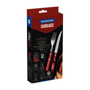 Jogo de Churrasco Tramontina Polywood Vermelho – 12 Peças