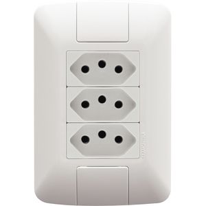 Conjunto Tramontina com 3 Tomadas 2 P + T 20 A 250 V - Aria Branco