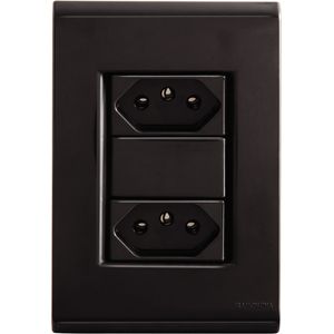 Conjunto Tramontina com 2 Tomadas 2 P + T 10 A 250 V - Liz Grafite