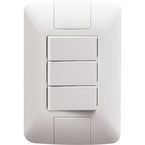 Conjunto Tramontina com 3 Interruptores Paralelos 6 A 250 V - Aria Branco