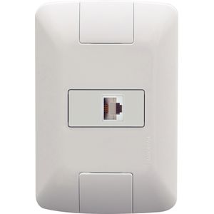 Conjunto Tramontina com 1 Tomada Telefone RJ11 - Aria Branco