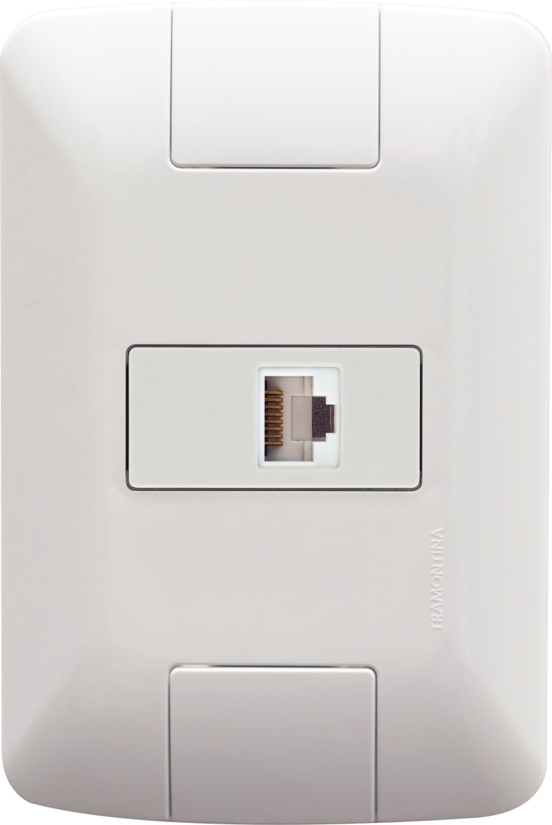 Conjunto Tramontina com 1 Tomada RJ45 cat. 6 - Aria Branco