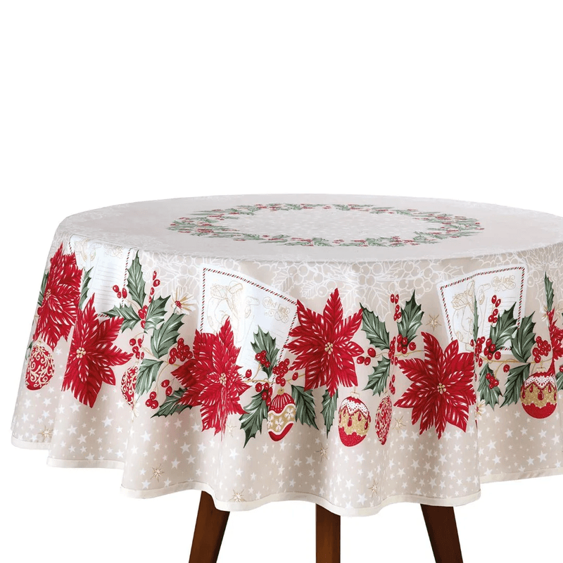 Toalha de mesa redonda estampada para 4 lugares Especial Natalino - Criando  com Pedaço de Pano