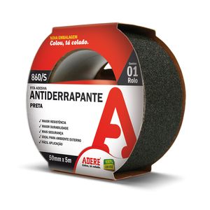 Fita Adesiva Adere Antiderrapante 860S 50 mm x 5 metros - Preto