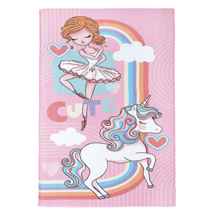 Toalha de Banho Infantil Döhler Felpuda Estampada Fantasia 01 Rosa 70 x 115 cm