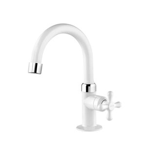 Torneira Viqua Marujá de Mesa Bica Alta 1/2 Branco