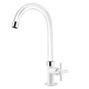 Torneira Viqua Fienza para Cozinha Bica Móvel 1/2 - Cristal Branco