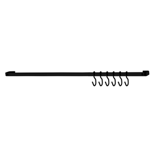 Barra Piatina Future Preto Fosco com 6 Ganchos – 45 cm