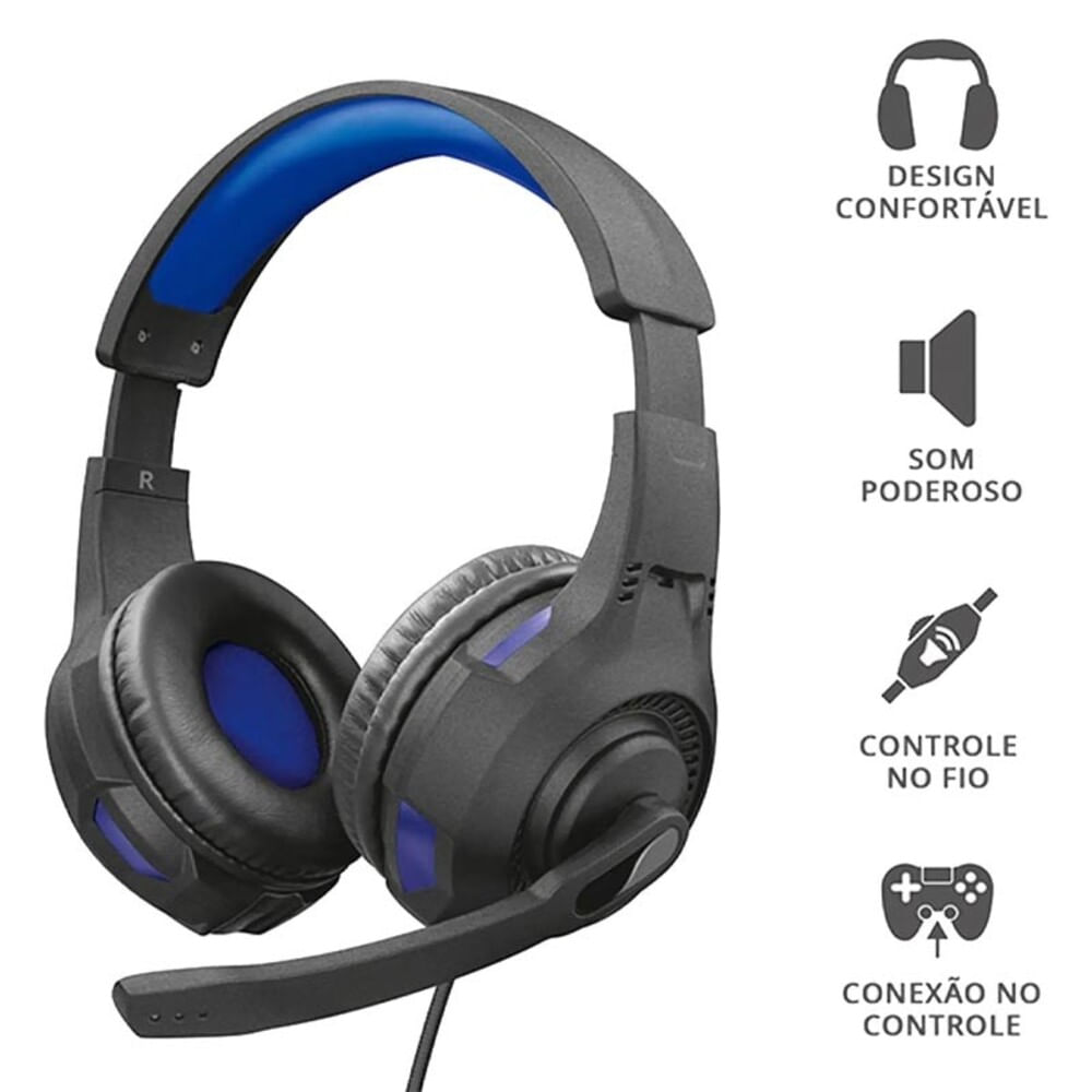 Headset Trust Gamer Ravu GXT 307B PS4