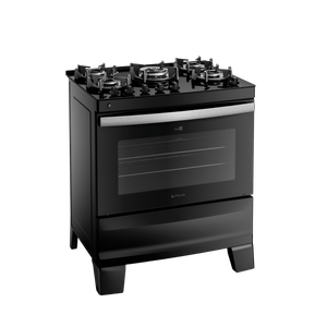 Fogão Atlas Agile Up 5 Bocas com Mesa de Vidro Bivolt - Preto