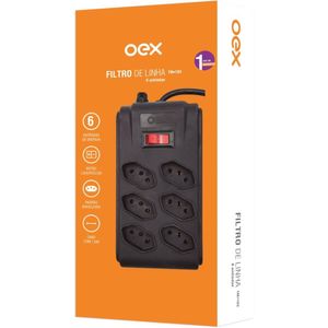 Filtro de Linha Oex  6 Tomadas Retangular 10 A TM 103