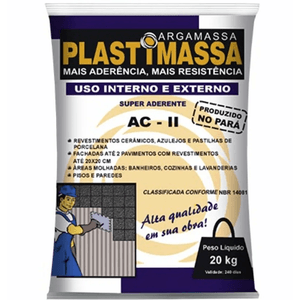 Argamassa Externa ACII 20 Kg Plastimassa - Cinza