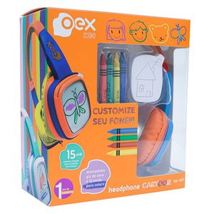 Headphone Oex Cartoon HP302 Vermelho e Azul