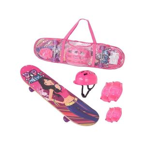 Skate com Acessórios Feminino Rosa Fenix