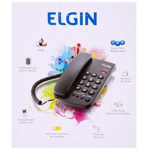 Telefone Elgin com Fio Elgin TCF 2000 Preto