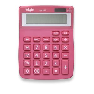 Calculadora de Mesa com Visor Elgin 12 Dígitos - Rosa