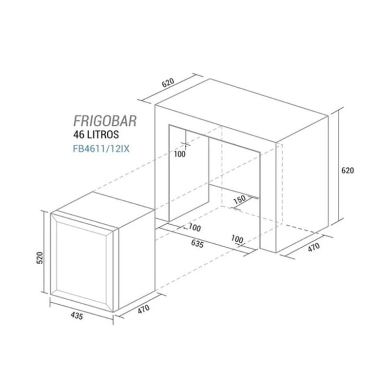 Frigobar Suggar 46 Litros Inox 127 V - FB4611IX 3