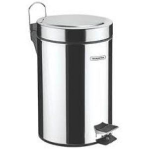 Lixeira Inox com Pedal Tramontina Brasil com Acabamento Polido e Balde Interno 3 Litros