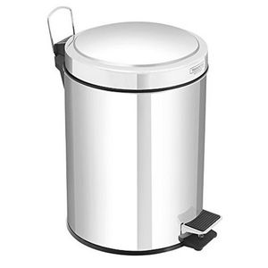 Lixeira Inox com Pedal Tramontina Brasil com Acabamento Polido e Balde Interno 5 Litros