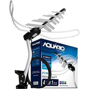 Antena para TV Digital Externa Aquário DTV- 3000 HDTV UHF FM VHF