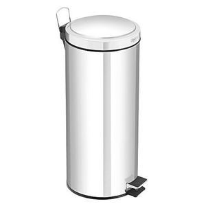 Lixeira Inox com Pedal Tramontina Brasil com Acabamento Polido e Balde Interno 30 Litros