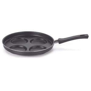 Frigideira Multiflon Gourmet 4 Ovos com Tampa de Vidro Antiaderente de Alumínio