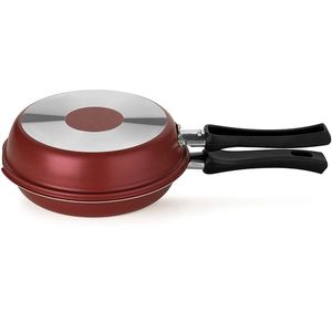 Frigideira Multiflon Páprika Dupla Omeleteira Antiaderente de Alumínio 18cm - Vermelho