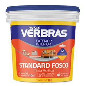 Tinta Verbras Acrílica Exterior e Interior 18 Litros Standard Fosco - Branco Neve