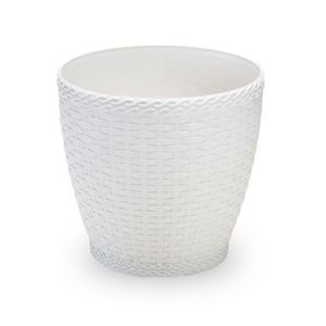 Vaso Rattan Injeplastec Branco Médio - 10 Litros