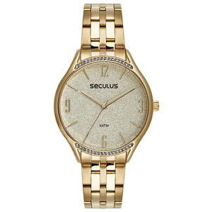 Relógio Feminino Seculus Glitter Dourado - 77251LPSVDS2