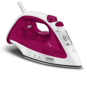 Ferro a Vapor Arno Essentialgliss com Base Antiaderente Rosa e Branco - FMQ
