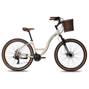 Bicicleta Colli Munique Alumínio Aro 29 21 Marchas com Freio a Disco e Cesta - Bege