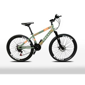 Bicicleta Colli Mônaco Aço Aro 26 21 Marchas com Freio a Disco - Verde Militar