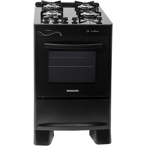 Fogão Neo Glass 4 Queimadores com Mesa de Vidro Bivolt Preto - FGVNG410PT