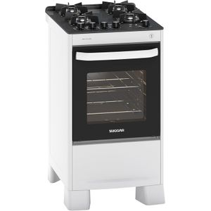 Fogão Suggar Max Glass 4 Queimadores com Mesa de Vidro Bivolt Branco - FGVMG410BR