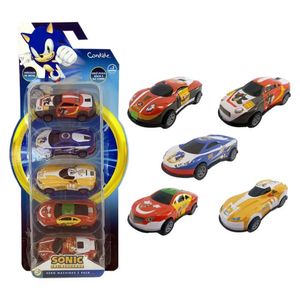 Kit com 5 Mini Veículos Pull Back Sonic - Candide