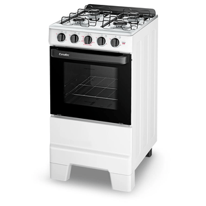 Fogão Esmaltec Ideal Pop 4 Queimadores com Mesa de Aço Inox Branco - F4ISB