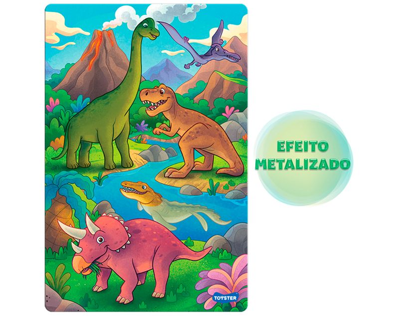 quebra-cabeca-toyster-reino-do-dinos-metalizado-100-pecas-2