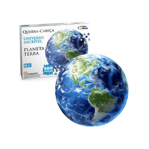 Quebra-Cabeça Redondo Pais & Filhos Planeta Terra - 500 peças